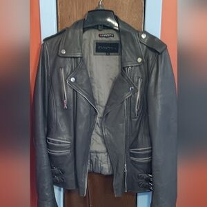 Vintage Grey Leather Jacket